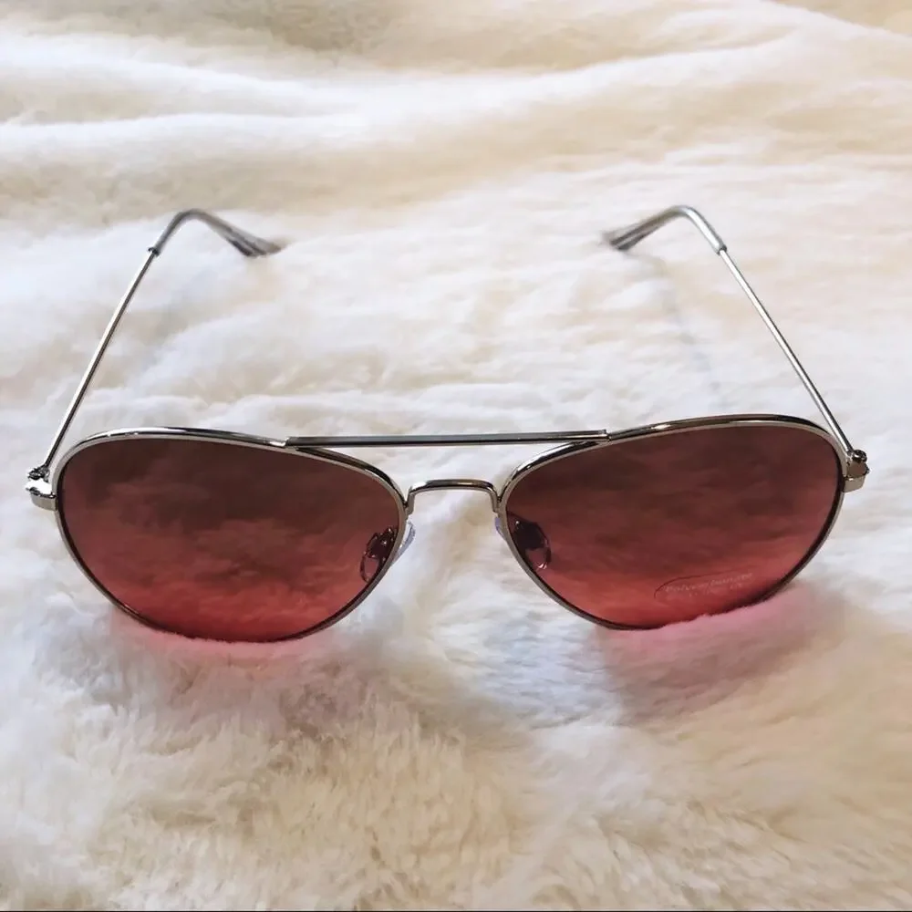 Rosalia Dark Pink Full Rim Aviator Sunglasses